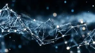 Abstract Blue Wireframe Grid with Glowing Particle Network Seamless Motion Background Loop 4K 60FPS
