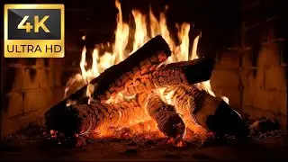 Ultra Realistic Fireplace 4K &ndash; Rustic Brick Hearth with Flames & Sparks