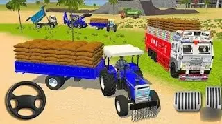 🔴Drive Jcb And Unloaded Bori For deep in  the mud Tractor and lorry Truck 🚛 In Game Video. ll🤫
