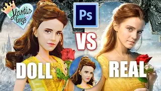 How to Edit Doll Photo & Pictures - Basic Photoshop Editing Tutorial | Disney Belle Vs Emma Watson