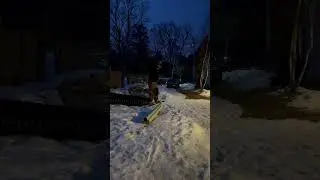 270 in 270 out! #dad #snowboarding #snowboardtricks #backyard #explore #winter #fyp #snowboard #win