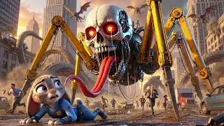 🎂🚜Judy's birthday encounters mutated skeleton excavator!🐰💥 