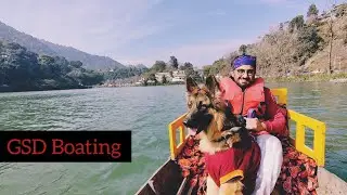German Shepherd Boating in the Hills