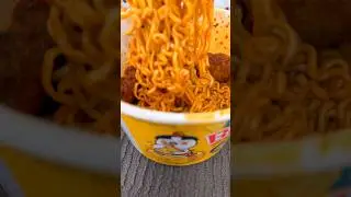Hot & Spicy Buldak chicken noodles with chicken nuggets