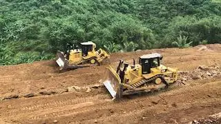 D7R and D8R Pushing Dirt and Slot Dozing Part 1