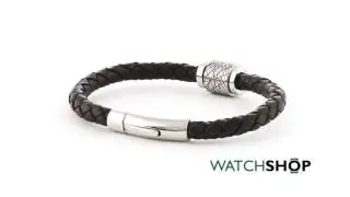 Unique Jewellery Men's Two-Tone Steel and Rose Plate Leather Bracelet (B249DB/21CM)