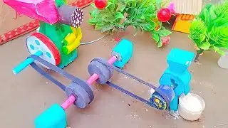 Diy how to make mini flour mill atta chakki machine|science project @MiniTechnic