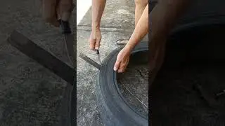 How to cut steel belted radial tyre using simple tools