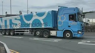 Irish Lorries and others at Holyhead Port.