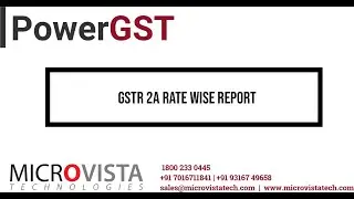 GSTR 2A Rate Wise Report | PowerGST