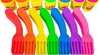Satisfying Video | DIY How To Make Rainbow Fork From Kinetic Sand Cutting ASMR | Magic Sand B