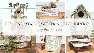 HIGH END DOLLAR TREE SPRING DECOR/5 UNDER $5 CHALLENGE/DOLLAR TREE DIY/TIERED TRAY DECOR/SPRING 2025