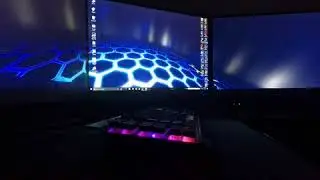 PC Triple Display Setup 5760x1080 Steam Engine Wallpaper