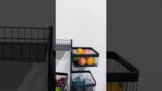 Metal 4 Layer Kitchen Rotating Trolley Portable Storage Rack #shorts