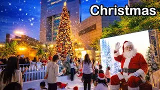 Dubai Christmas Festival Evening Walk 4K | Festive Lights, Holiday Vibes & Winter Wonderland