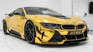 BMW i8 Limousine 2027 года, версия с 24-каратным золотом | Концепт с искусственным интеллектом