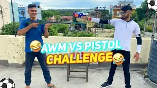 AWM VS PISTOL VS FOOTBALL 3 WAY CHALLENGE 🤣.