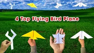 Top 4 flying bird plane, best 4 paper helicopter bird, paper glider, flying bird, small plane, 4 new
