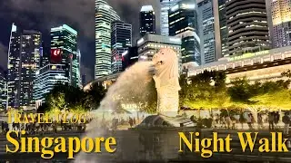 シンガポール夜散歩　夜のマーライオンも素敵