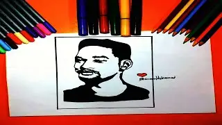 How to draw Will Smith in a Pop art way easily ( Will Smith Black and White Drawing )