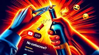 How to Open a Wine Bottle with a LIGHTER! 🤯 (No Corkscrew Needed!) 🍷💥
