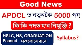 APDCL Recruitment 2022 I 5000 vacancies I HSLC/HS/Graduation passed I Syllabus