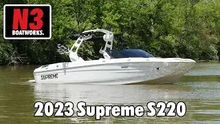 2023 Supreme S220 - White Frost - On Water || N3 Boatworks