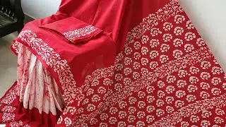 Beautiful  batik  print  mul cotton  sarees | handblock printed | by silkcottonhandicrafts