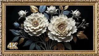Peaceful White Flowers 🌸 | Calm 4K Silent TV Frame (1 Hours)