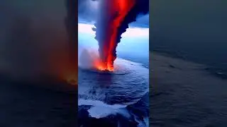A mysterious tornado and fire cloud appeared on the uninhabited area of ​​​​the AtlanticOcean#shorts