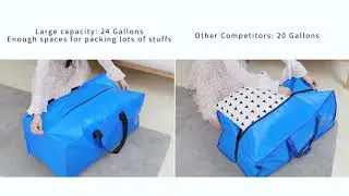 Extra Large Storage Bags, Moving Bags Totes with Zippers for Clothing Blanket Storage, 4 Pack