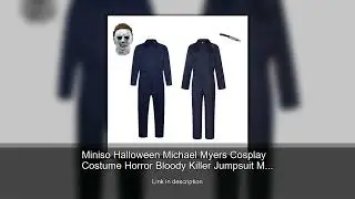 Miniso Halloween Michael Myers Cosplay Costume Horror Bloody Killer Jumpsuit Mask Suit for Adul