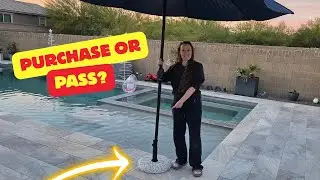 Mobile Patio Umbrella Base Review ☀️ | Heavy Duty with Locking Wheels