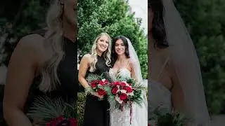 Holiday Wedding Glam | Bridal Party in Black with Festive Florals