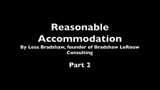 QASA Employment Workshop: Reasonable Accommodation Part 2