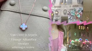 Van Cleef & Arpels Vintage Alhambra necklace in rose gold & gray mother-of-pearl unboxing + review
