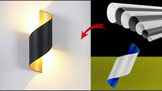 طريقة صنع ديكور اضاءة مودرن للحوائط من مواسير المياة البلاستيكModern lighting decor from plastict