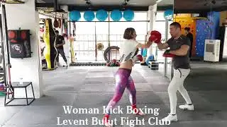 Levent Bulut Fight Club woman kick boxing pad work