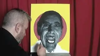 Time Lapse Horror Movie Icon Painting - Dracula (Christopher Lee)