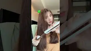 curling hair with straightener ✨ hope u guys like it 💗 #shorts