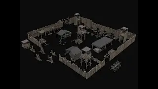 UPBGE - Old Camp Building Kit #blendergameengine #model #india #games #tutorial