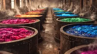 Inside a Steam-Powered Dyeing Factory (1860s) From Plain Fabric to Dyed Cloth (The Whole Process)
