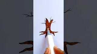 Halloween tree 🌳 very easy drawing for #kids ✨️