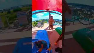 Looping water slide at Typhoon Texas water park Houston! #shorts