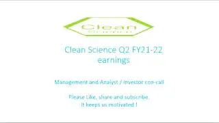 54 Crore profit in Q2 - Clean Science Q2 FY 21-22 earnings call