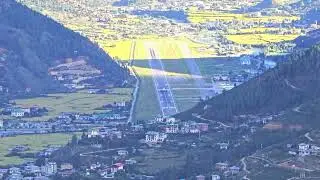 Airplane Takeoff from Paro Airport, Bhutan - World's Most Challenging Airport