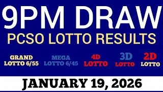 Lotto Result Today 9pm Draw January 19, 2026 Swertres Ez2 PCSO Live Result