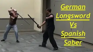 German Longsword Vs Spanish Saber Swordfight (Weapon Trial Clip)