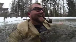 Professor FatShady in the Sauna with the Redlynx team (ICE SWIMMING)