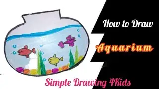 How to draw a fish tank/fish tank drawing for kids/aquarium drawing step by step/easy aquarium.